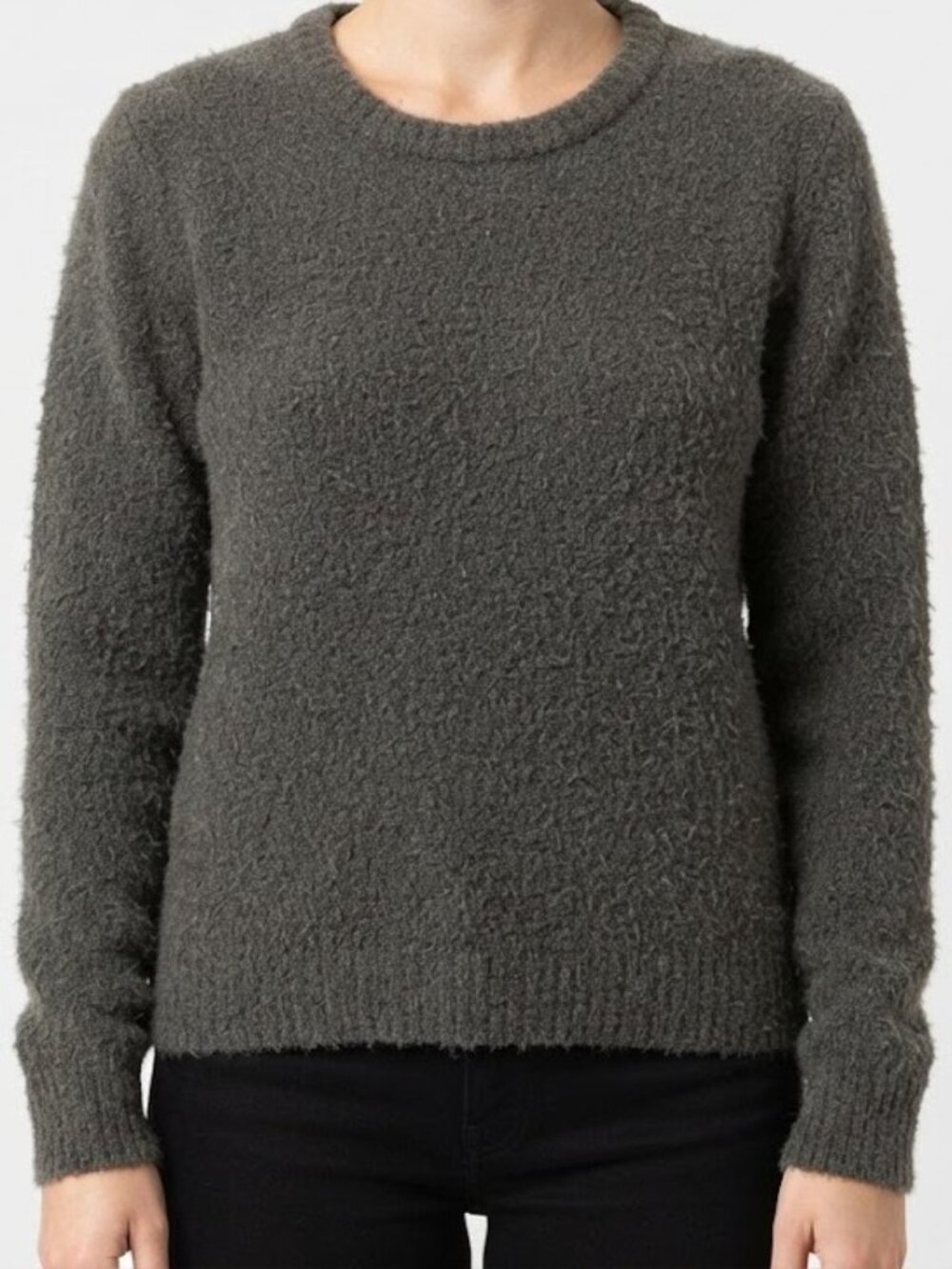 TenTree Olive Green Soft Wool Blend Crewneck Sweater